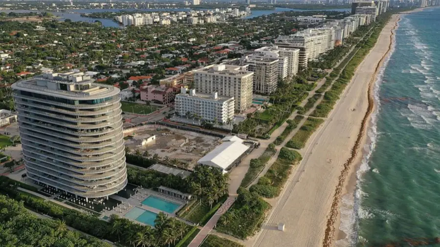Oceanfront condominium buildings in Surfside, Florida